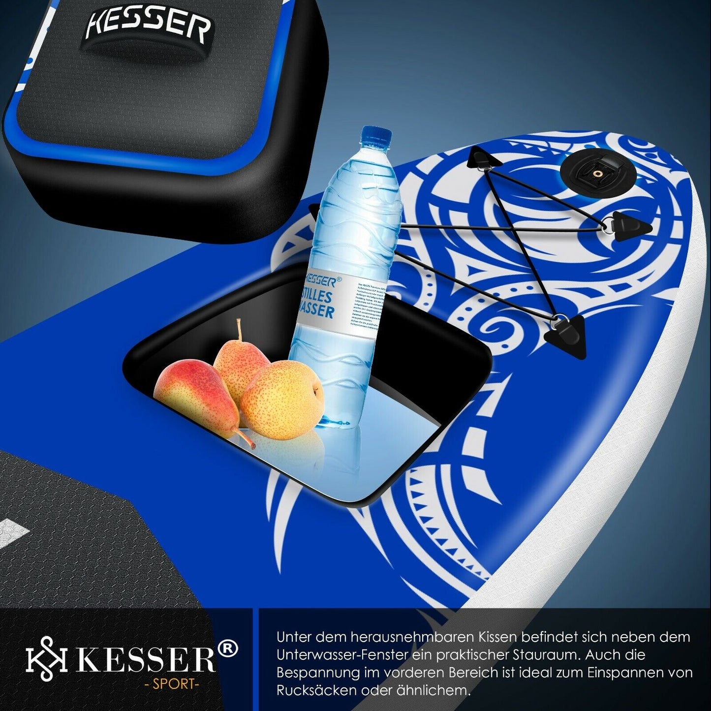 KESSER® SUP Board Set Stand up Paddle Aufblasbar Sichtfenster Surfboard Paddling