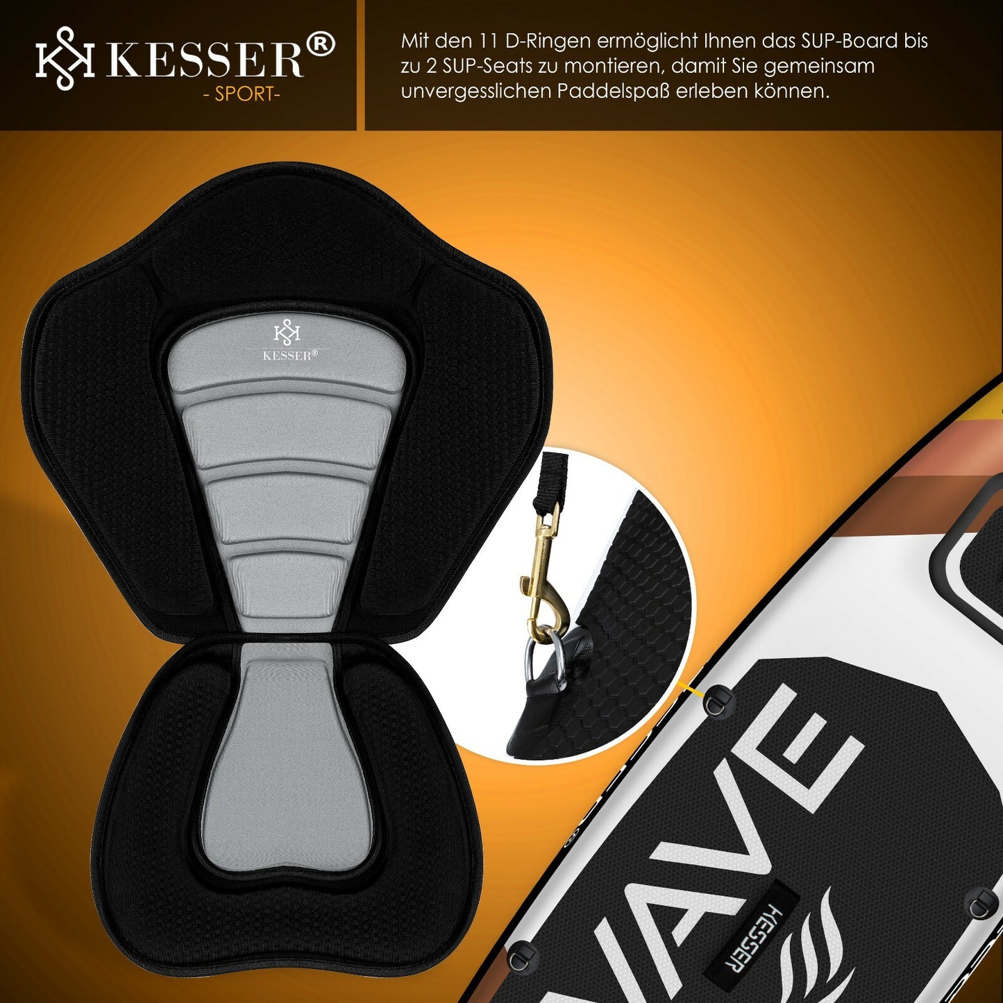 KESSER® SUP Board Set Stand up Paddle Aufblasbar Sichtfenster Surfboard Paddling