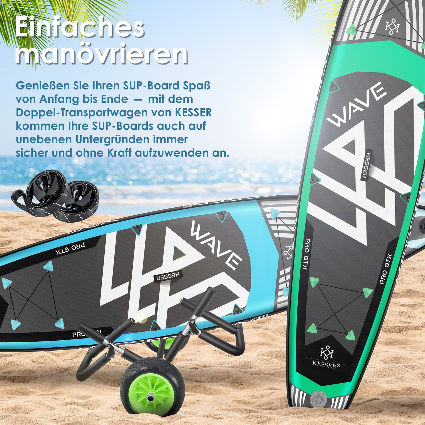 KESSER® SUP Transportwagen Stand up Paddle Board Surfboard Wagen Kajakwagen