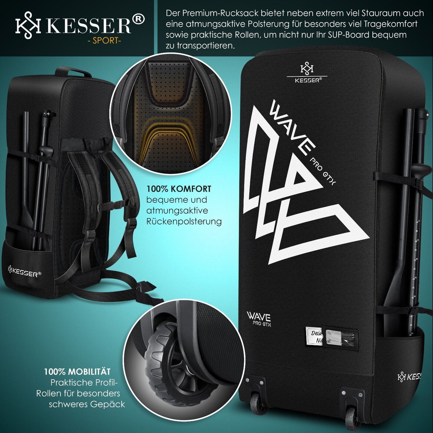 KESSER® SUP Board Set GTX Mit Sitz Stand up Paddle Aufblasbar Surfboard Paddling