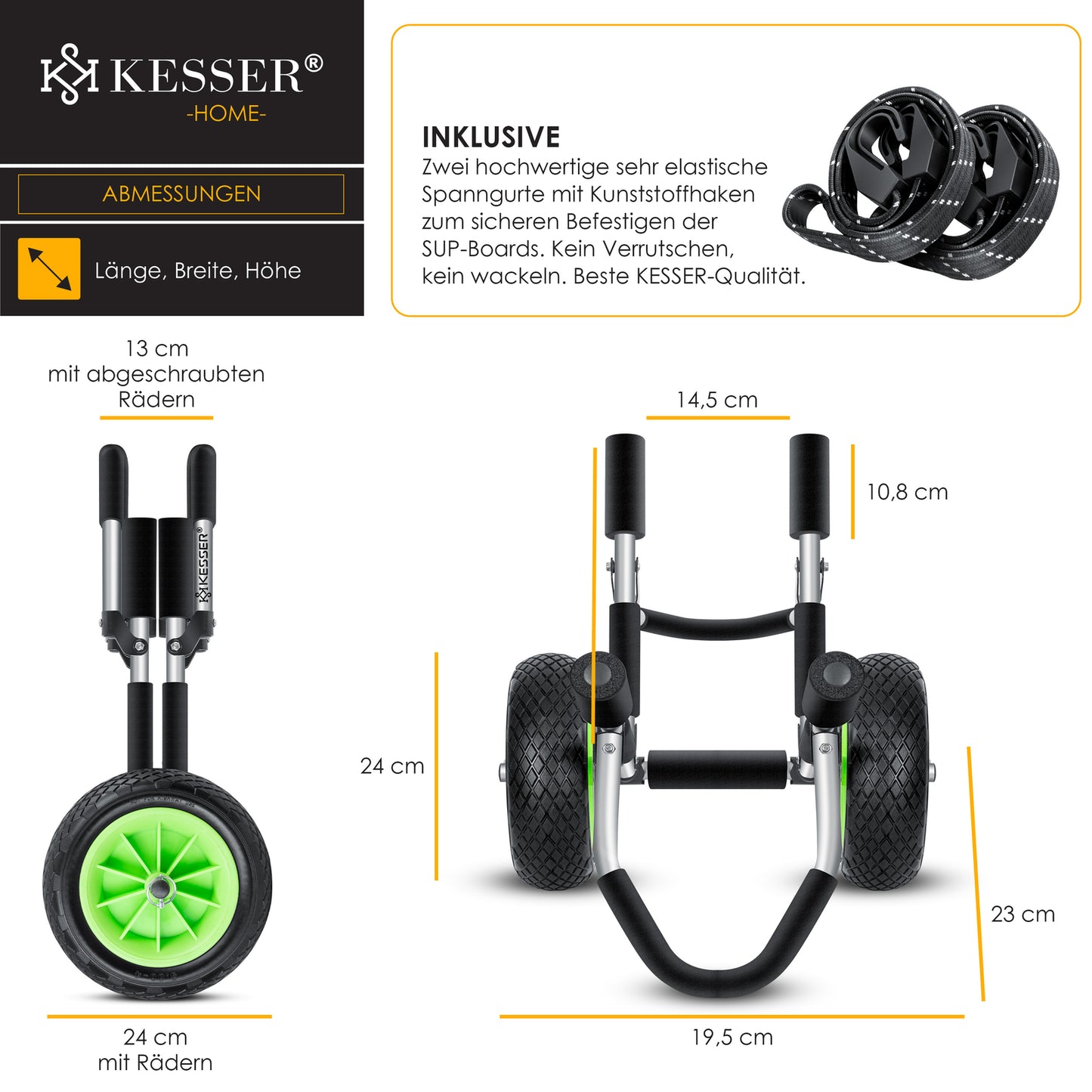 KESSER® SUP Transportwagen Stand up Paddle Board Surfboard Wagen Kajakwagen