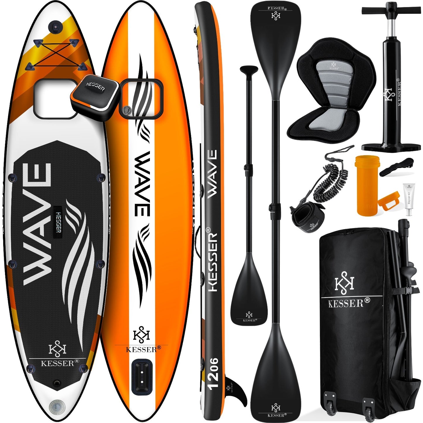 KESSER® SUP Board Set Stand up Paddle Aufblasbar Sichtfenster Surfboard Paddling