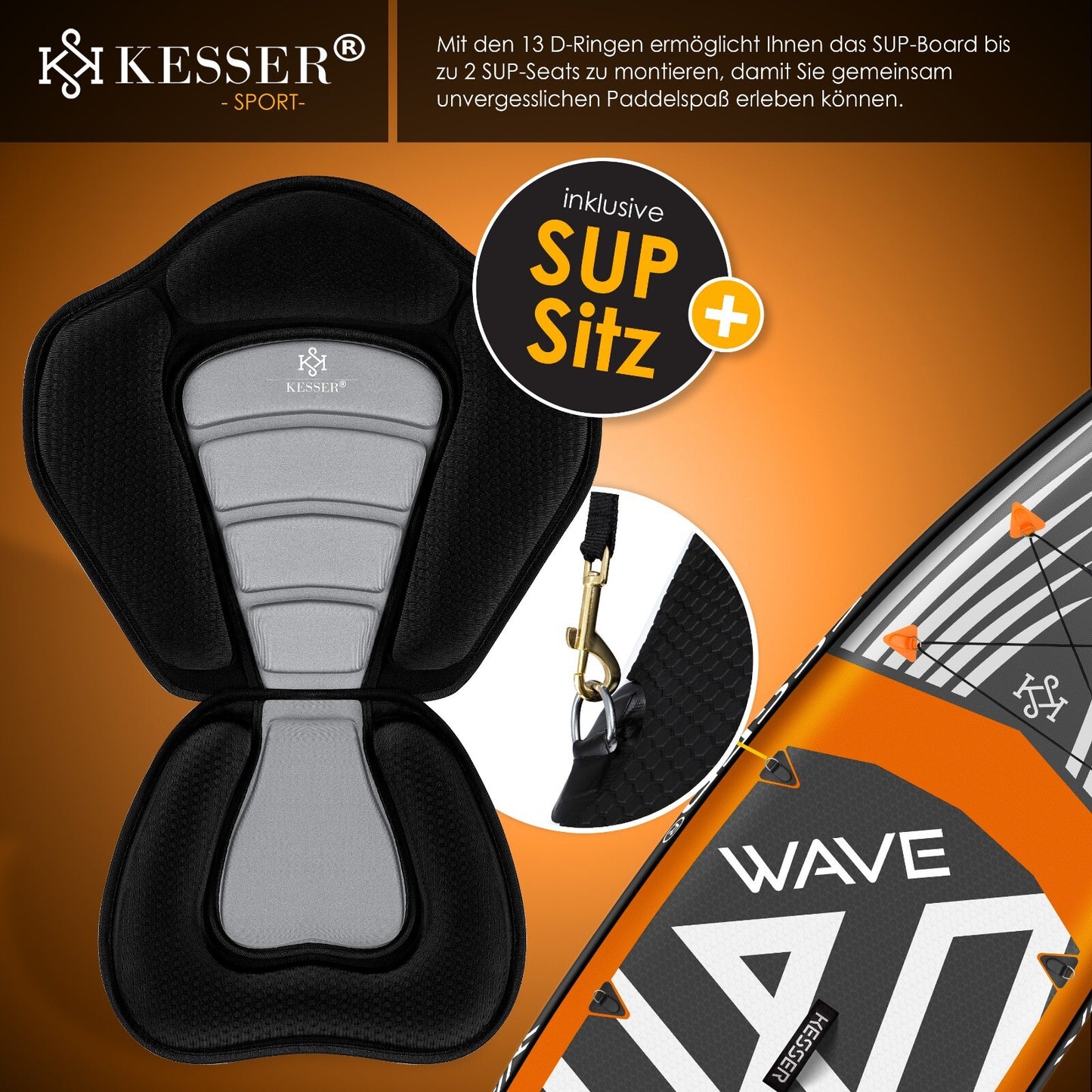 KESSER® SUP Board Set GTX Mit Sitz Stand up Paddle Aufblasbar Surfboard Paddling