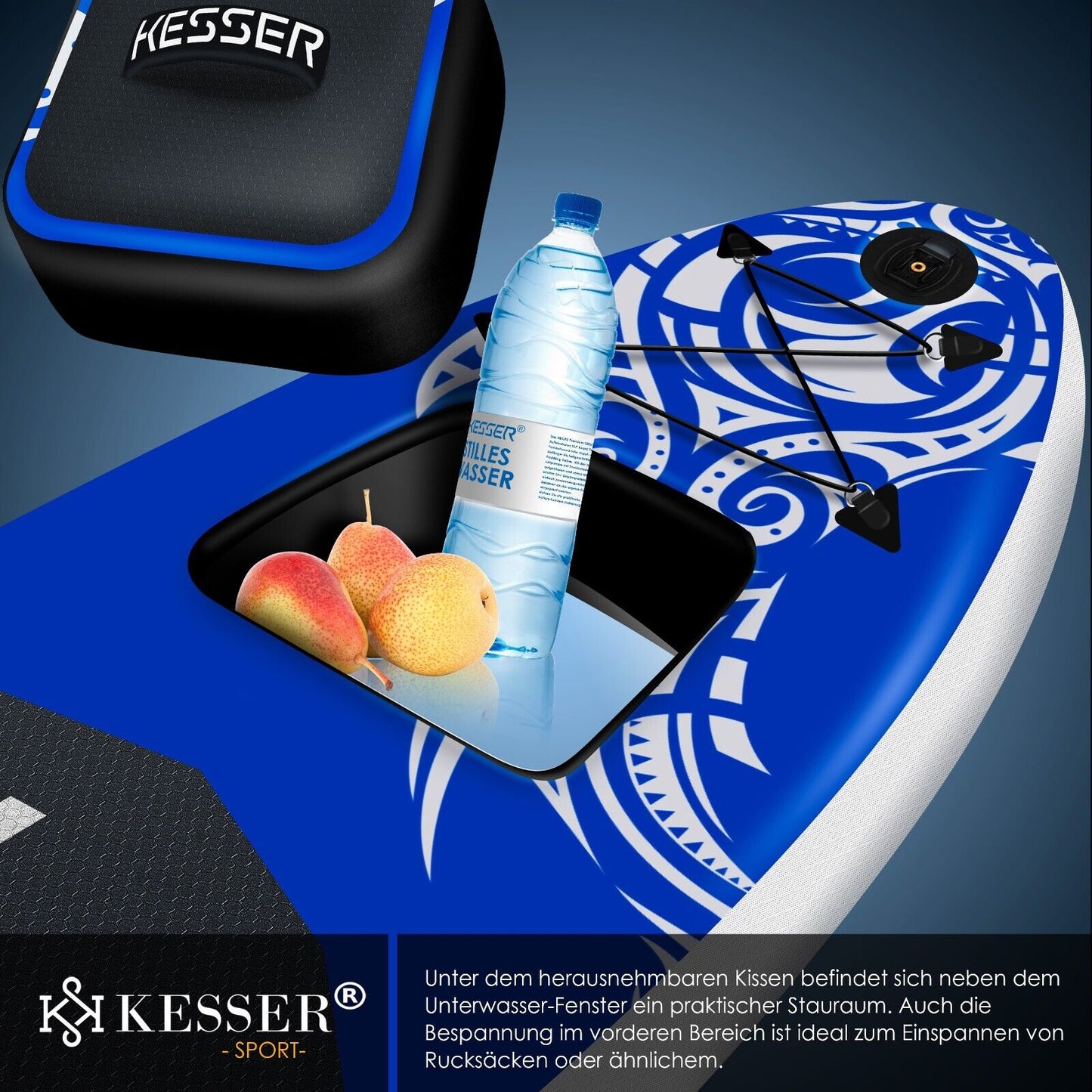 KESSER® SUP Board Set Stand up Paddle Aufblasbar Sichtfenster Surfboard Paddling