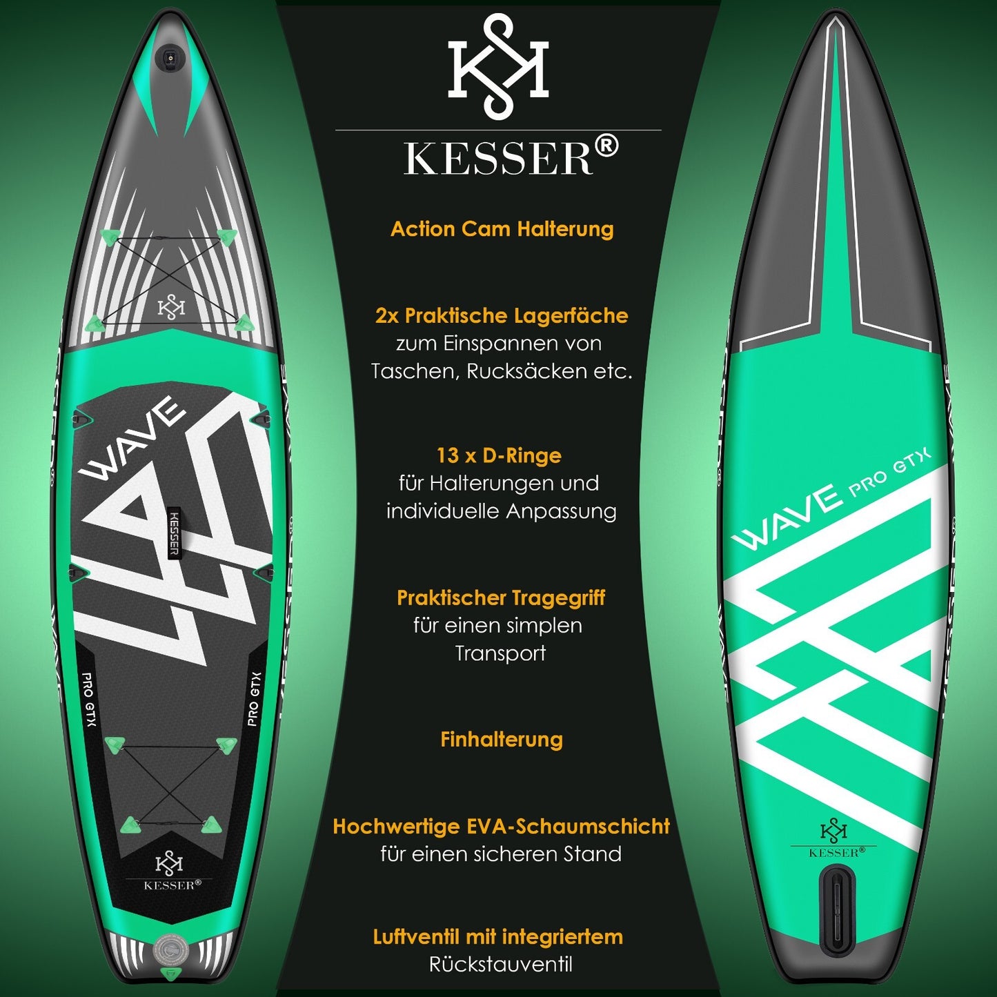 KESSER® SUP Board Set GTX Mit Sitz Stand up Paddle Aufblasbar Surfboard Paddling