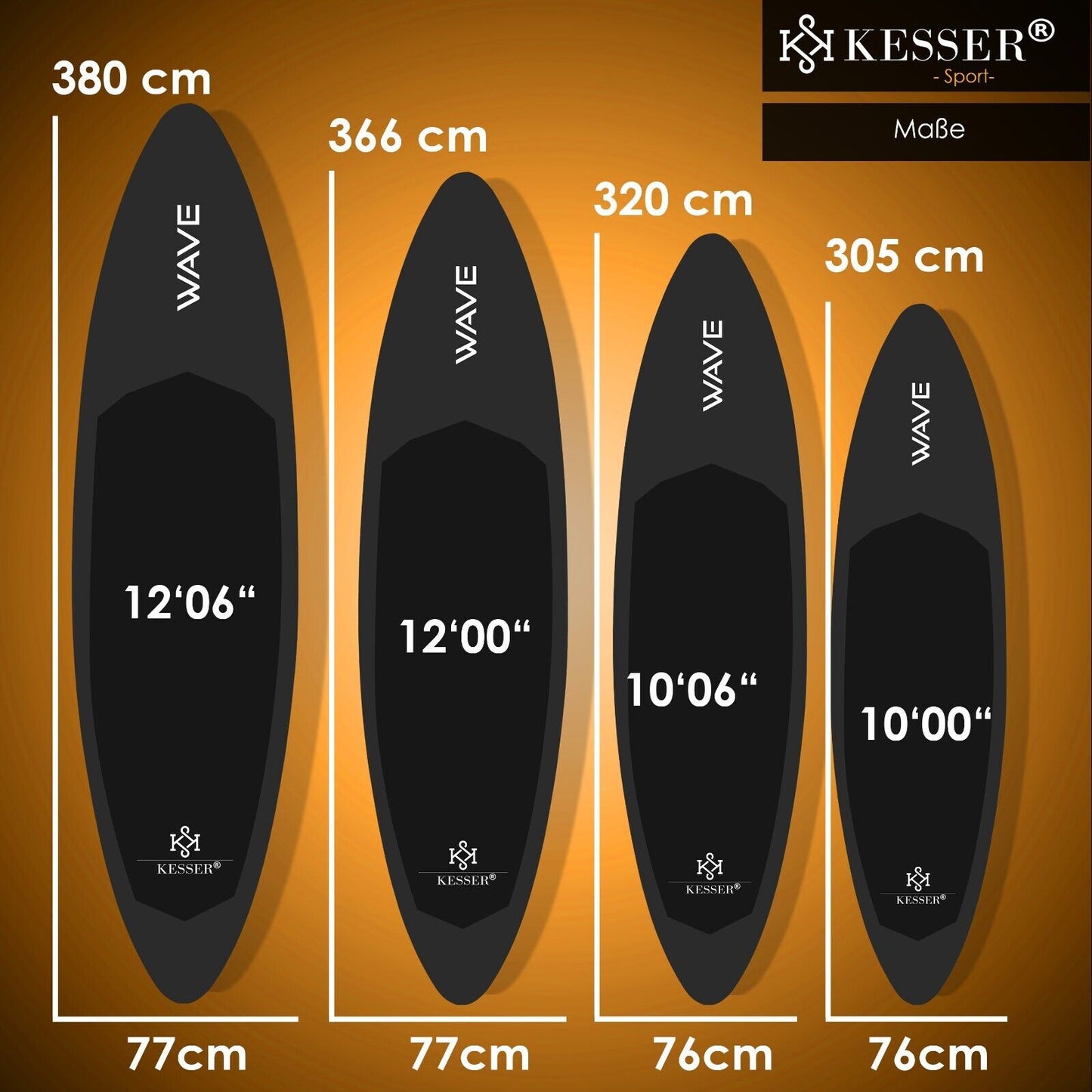 KESSER® SUP Board Set Stand up Paddle Aufblasbar Sichtfenster Surfboard Paddling