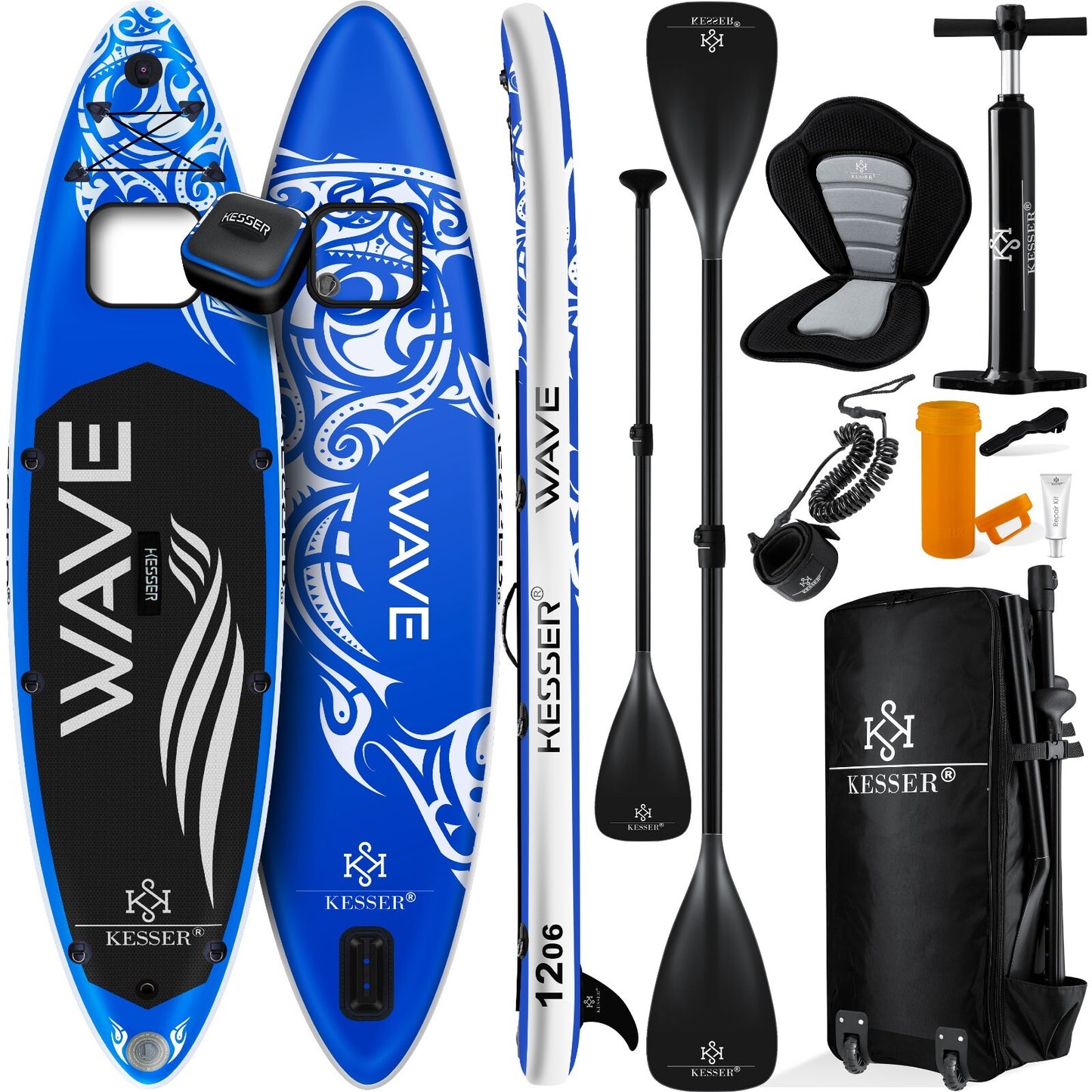 KESSER® SUP Board Set Stand up Paddle Aufblasbar Sichtfenster Surfboard Paddling
