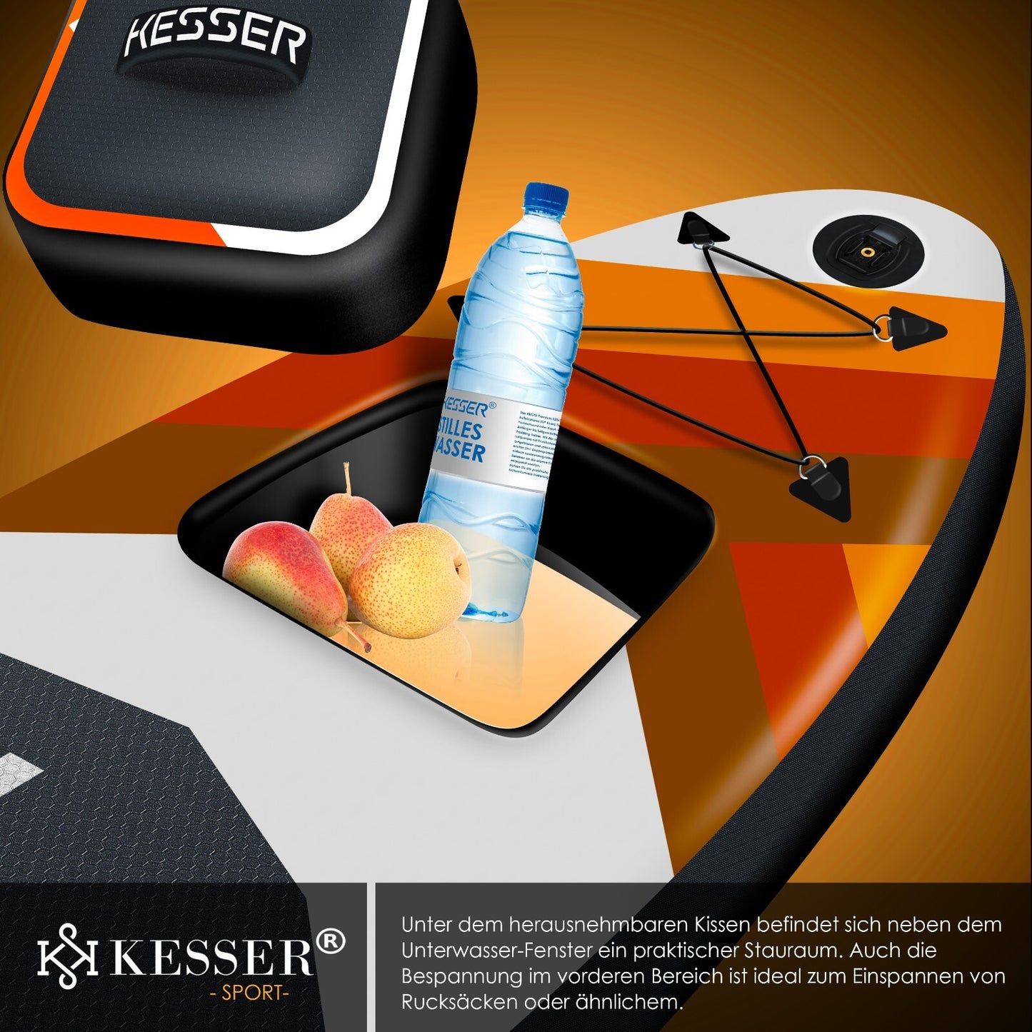 KESSER® SUP Board Set Stand up Paddle Aufblasbar Sichtfenster Surfboard Paddling