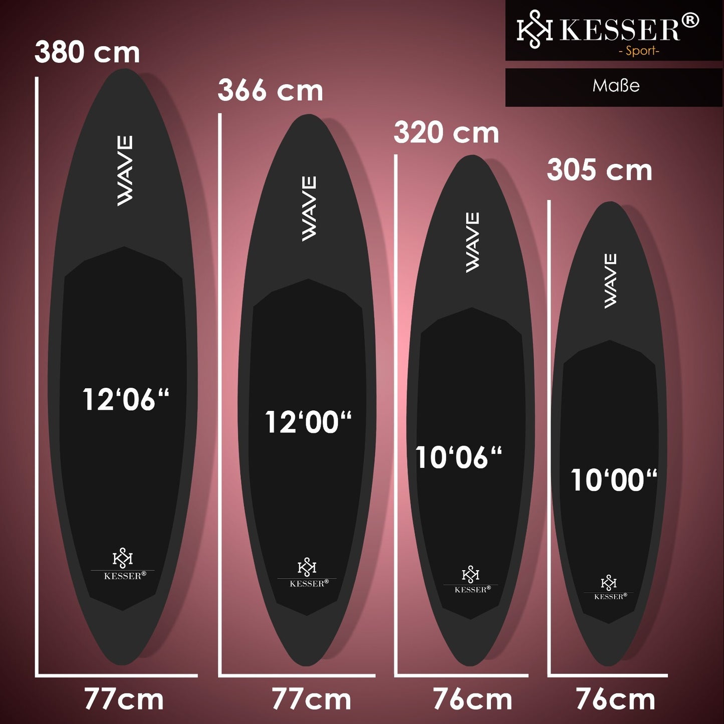KESSER® SUP Board Set Stand up Paddle Aufblasbar Sichtfenster Surfboard Paddling