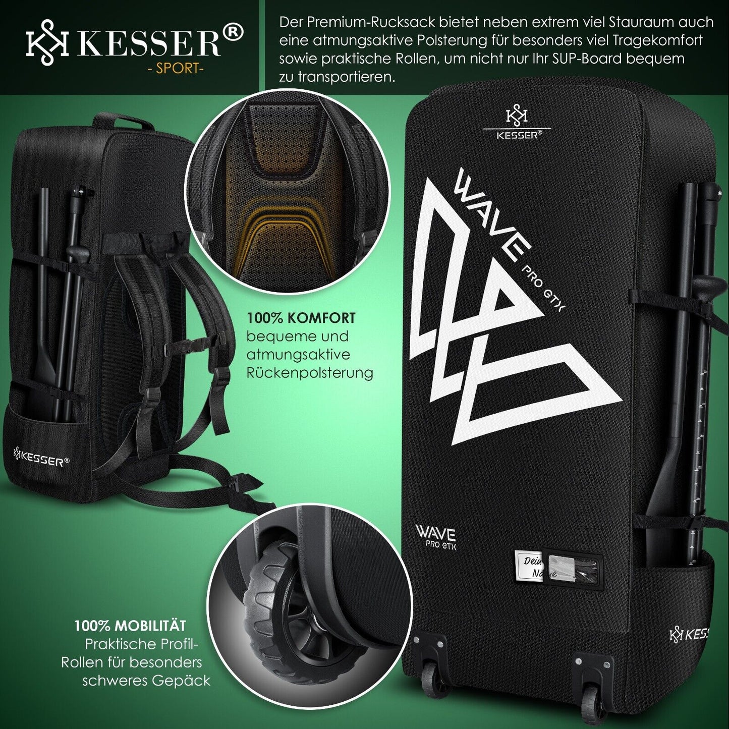 KESSER® SUP Board Set GTX Mit Sitz Stand up Paddle Aufblasbar Surfboard Paddling
