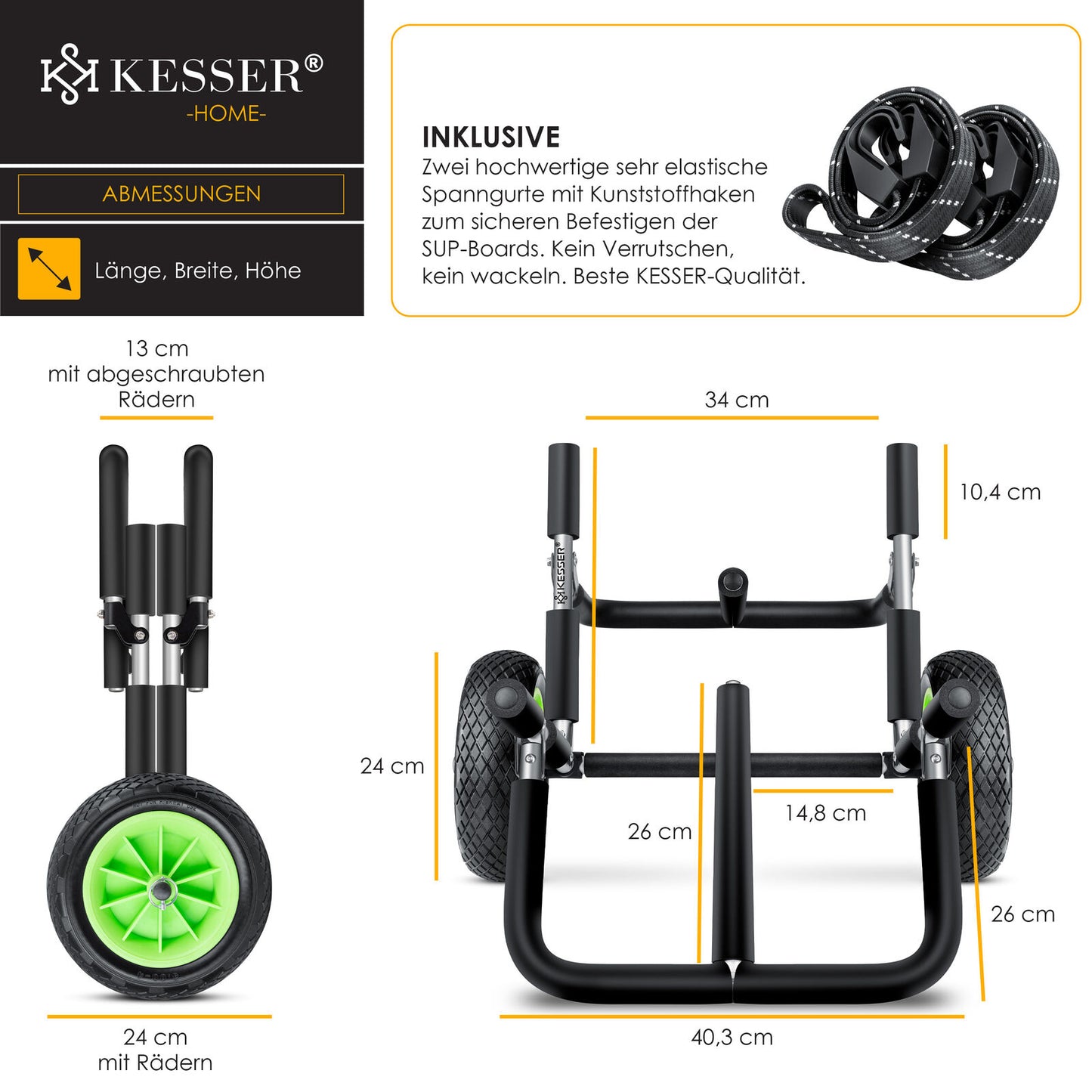 KESSER® SUP Transportwagen Stand up Paddle Board Surfboard Wagen Kajakwagen