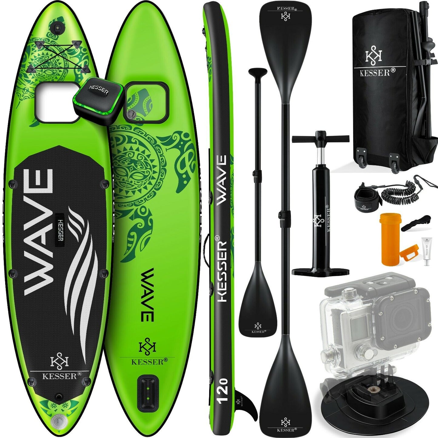 KESSER® SUP Board Set Stand up Paddle Aufblasbar Sichtfenster Surfboard Paddling