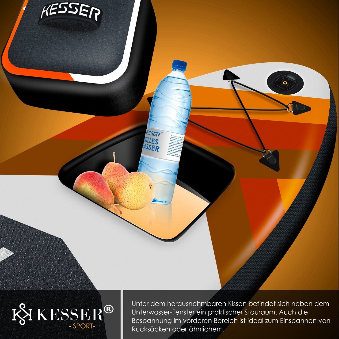 KESSER® SUP Board Set Stand up Paddle Aufblasbar Sichtfenster Surfboard Paddling