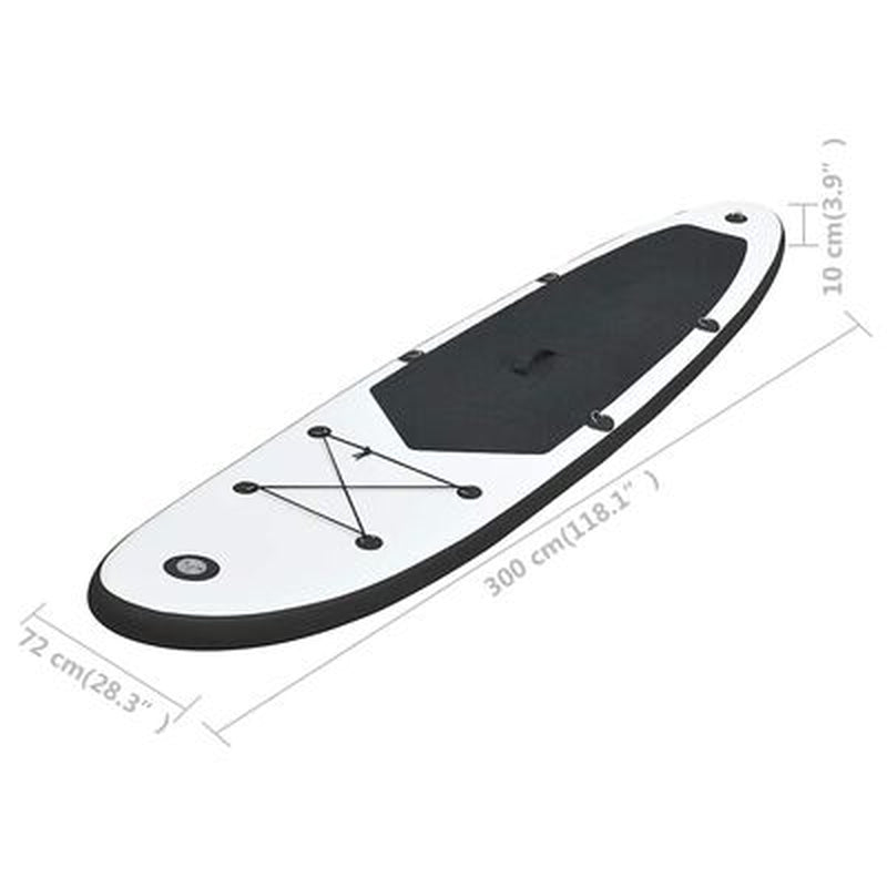 Aufblasbares Stand up Paddle Board Set Schwarz Und Weiß