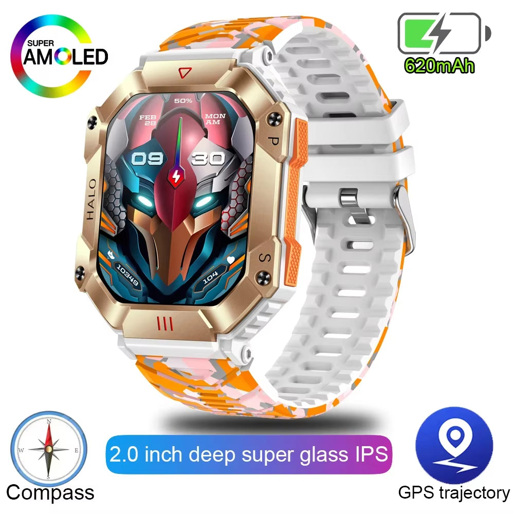 2024 New Outdoor Sports Smart Watch Altitude Pressure Compass Heart Rate Blood Oxygen Monitoring Bluetooth Call Smartwatches 