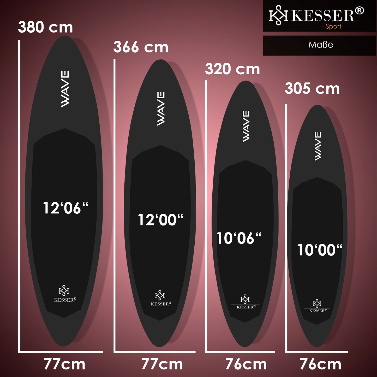 KESSER® SUP Board Set Stand up Paddle Aufblasbar Sichtfenster Surfboard Paddling