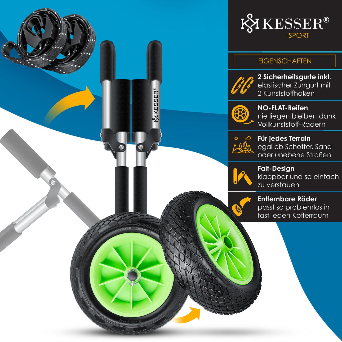 KESSER® SUP Transportwagen Stand up Paddle Board Surfboard Wagen Kajakwagen