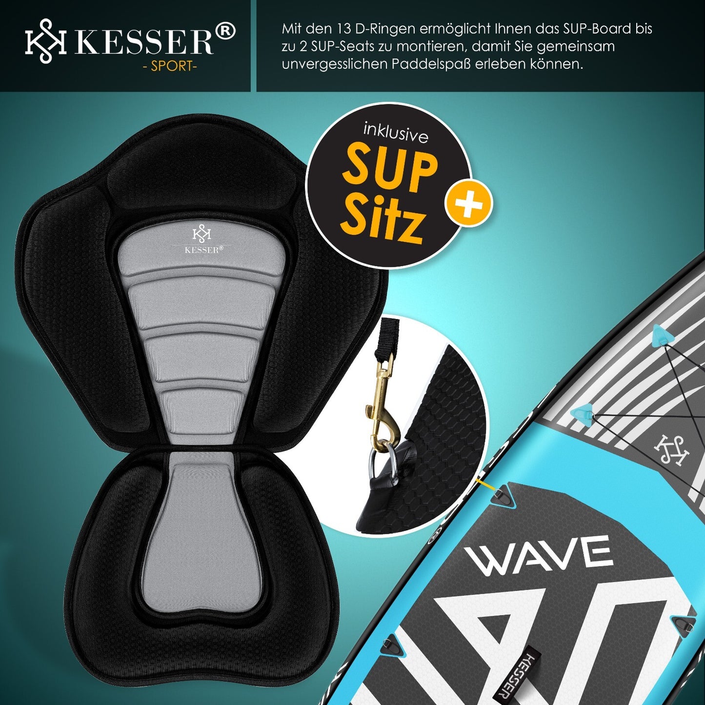 KESSER® SUP Board Set GTX Mit Sitz Stand up Paddle Aufblasbar Surfboard Paddling