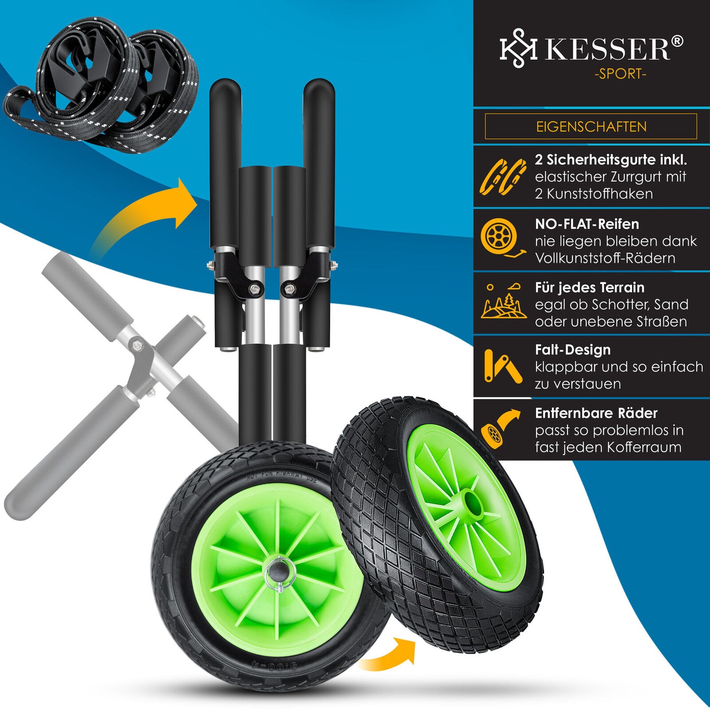 KESSER® SUP Transportwagen Stand up Paddle Board Surfboard Wagen Kajakwagen