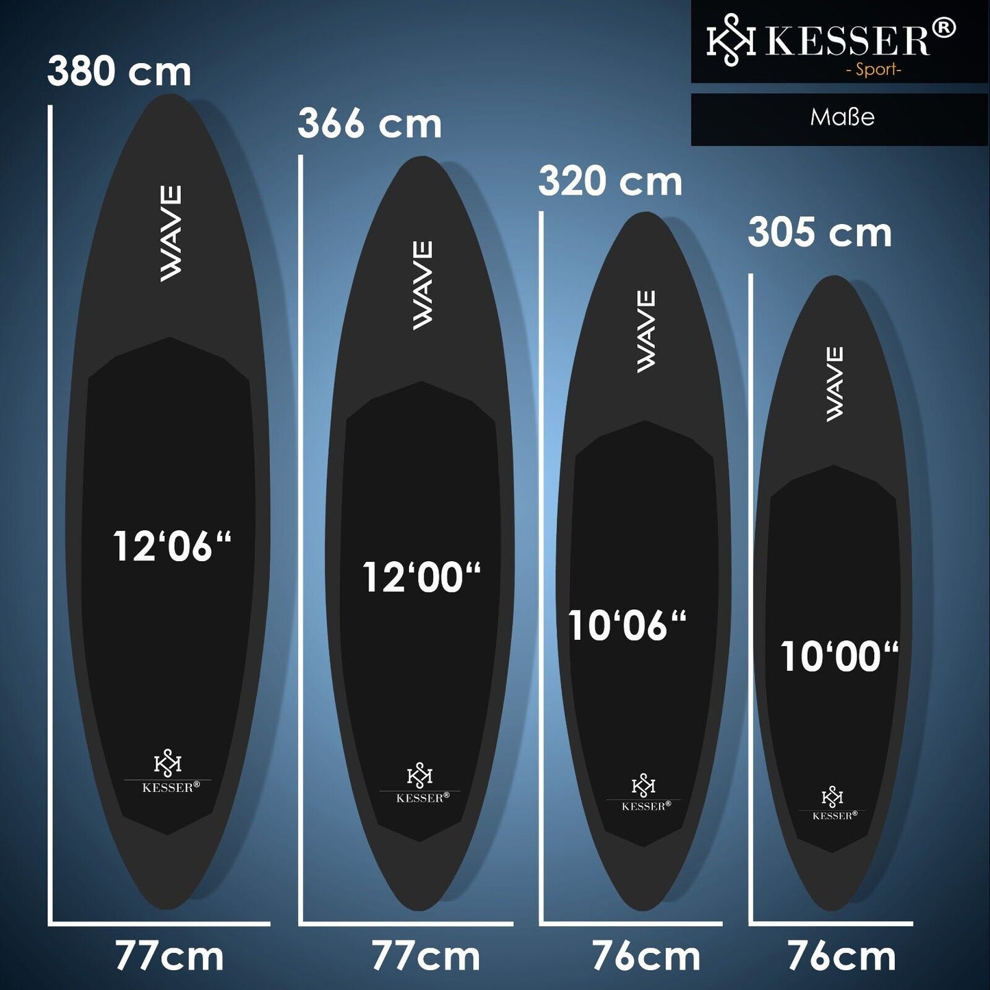 KESSER® SUP Board Set Stand up Paddle Aufblasbar Sichtfenster Surfboard Paddling