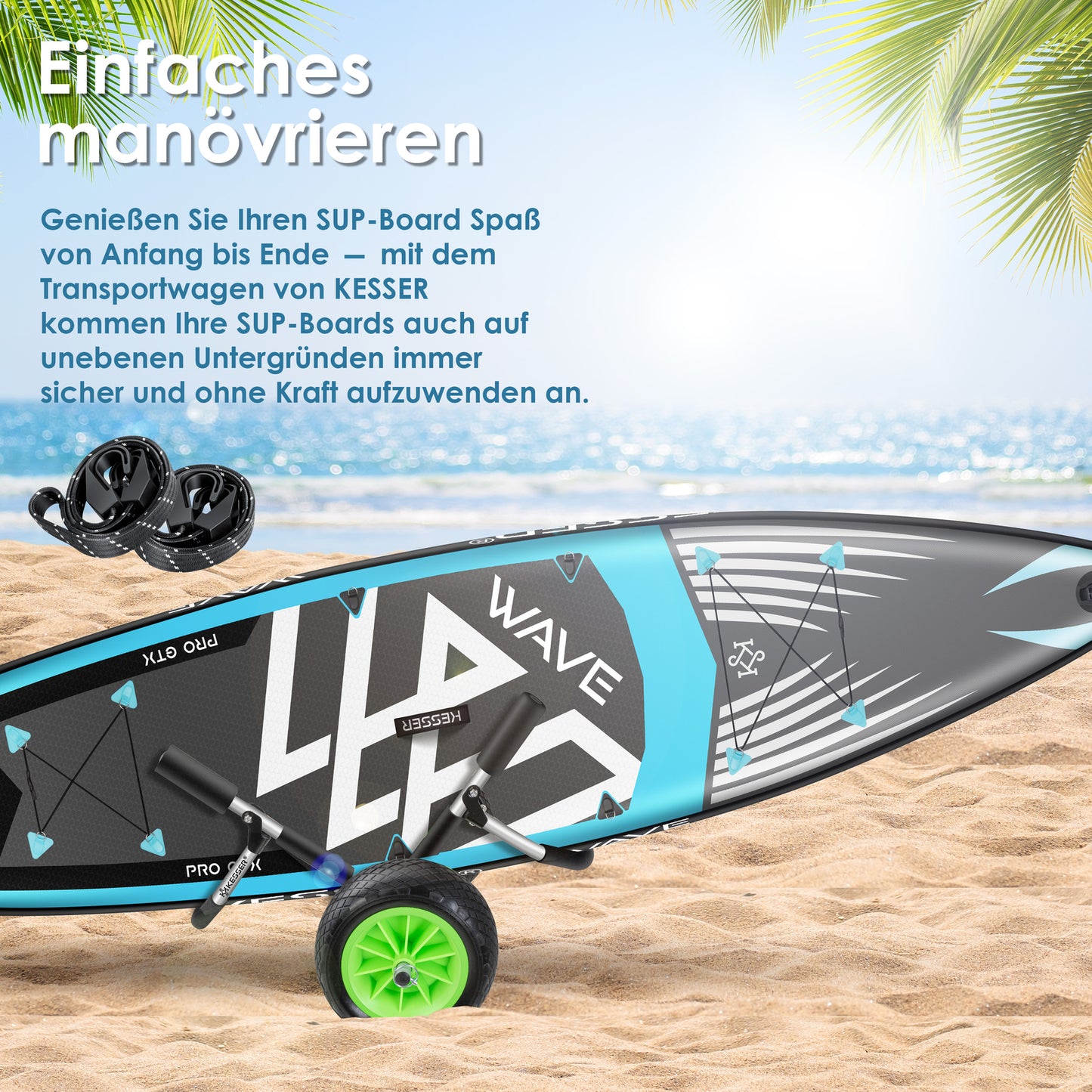 KESSER® SUP Transportwagen Stand up Paddle Board Surfboard Wagen Kajakwagen