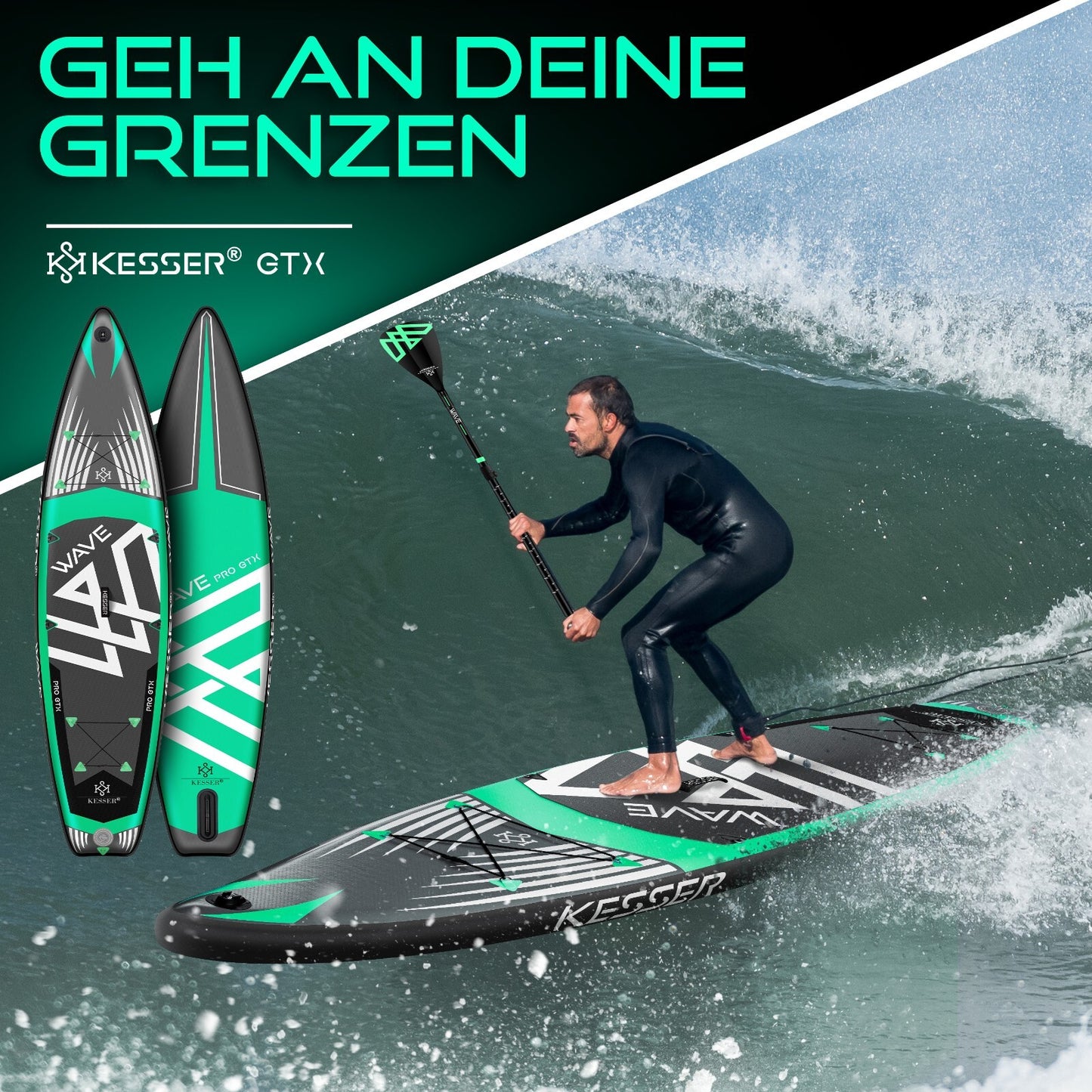 KESSER® SUP Board Set GTX Mit Sitz Stand up Paddle Aufblasbar Surfboard Paddling