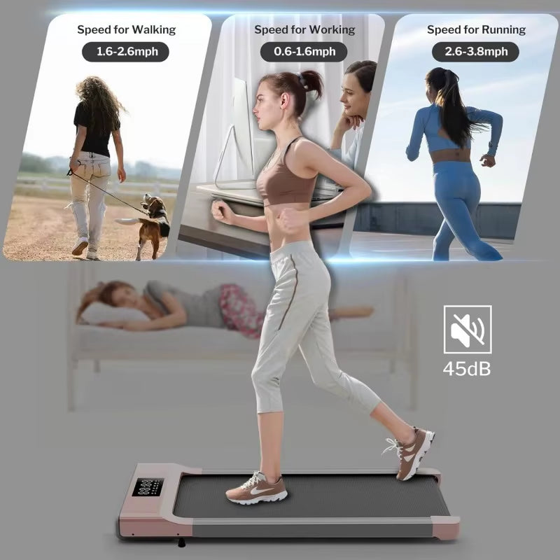 3 in 1 2.5 HP Walking Pad Treadmills 300Lb, under Desk Treadmill Pad for Home/Office/Exercise