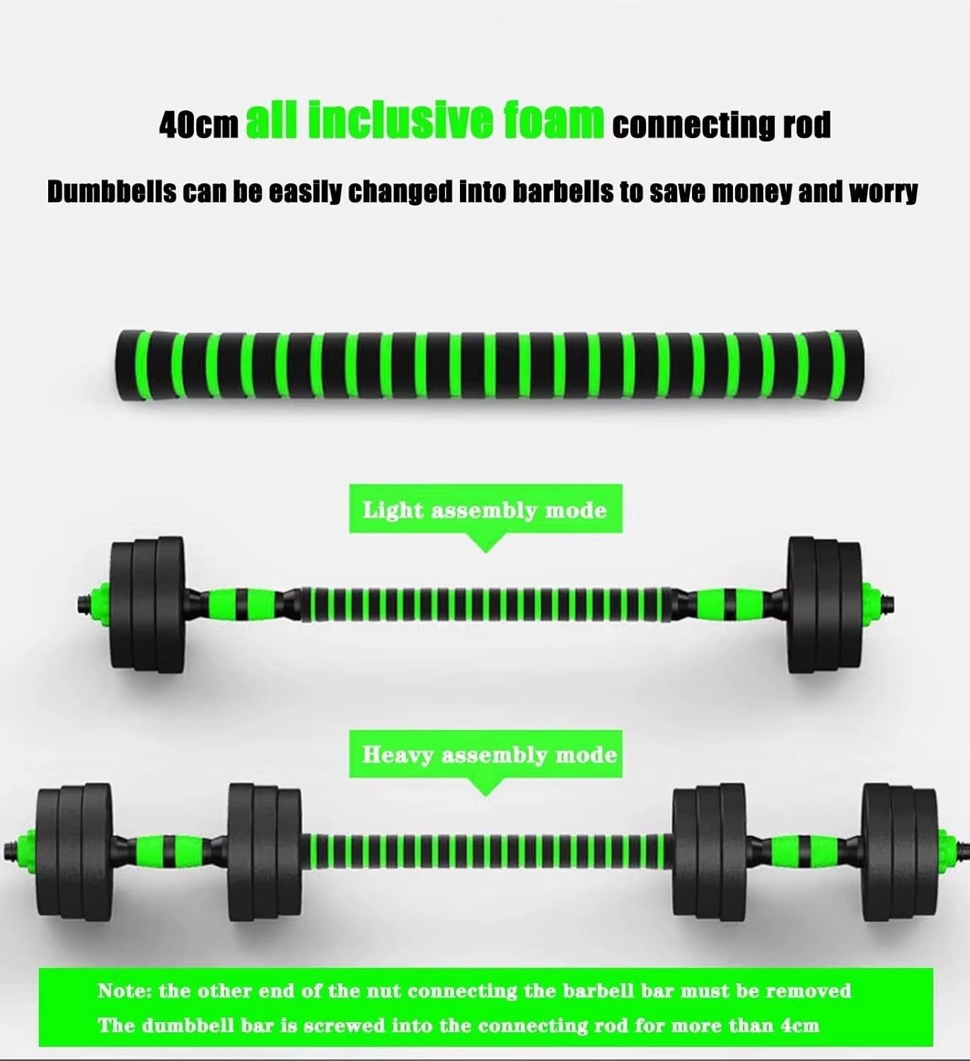 BCBIG Hanteln Set, Kurzhanteln Verstellbar,2Er Kunststoff Hantelset,Kurz Lang Dumbbell,Einstellbar Hantelstangen Kurzhantelset,W