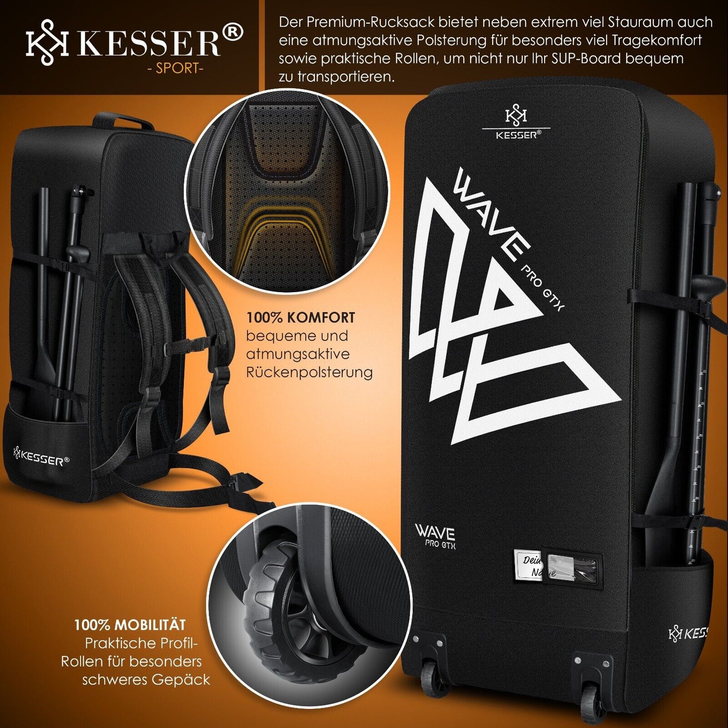 KESSER® SUP Board Set GTX Mit Sitz Stand up Paddle Aufblasbar Surfboard Paddling