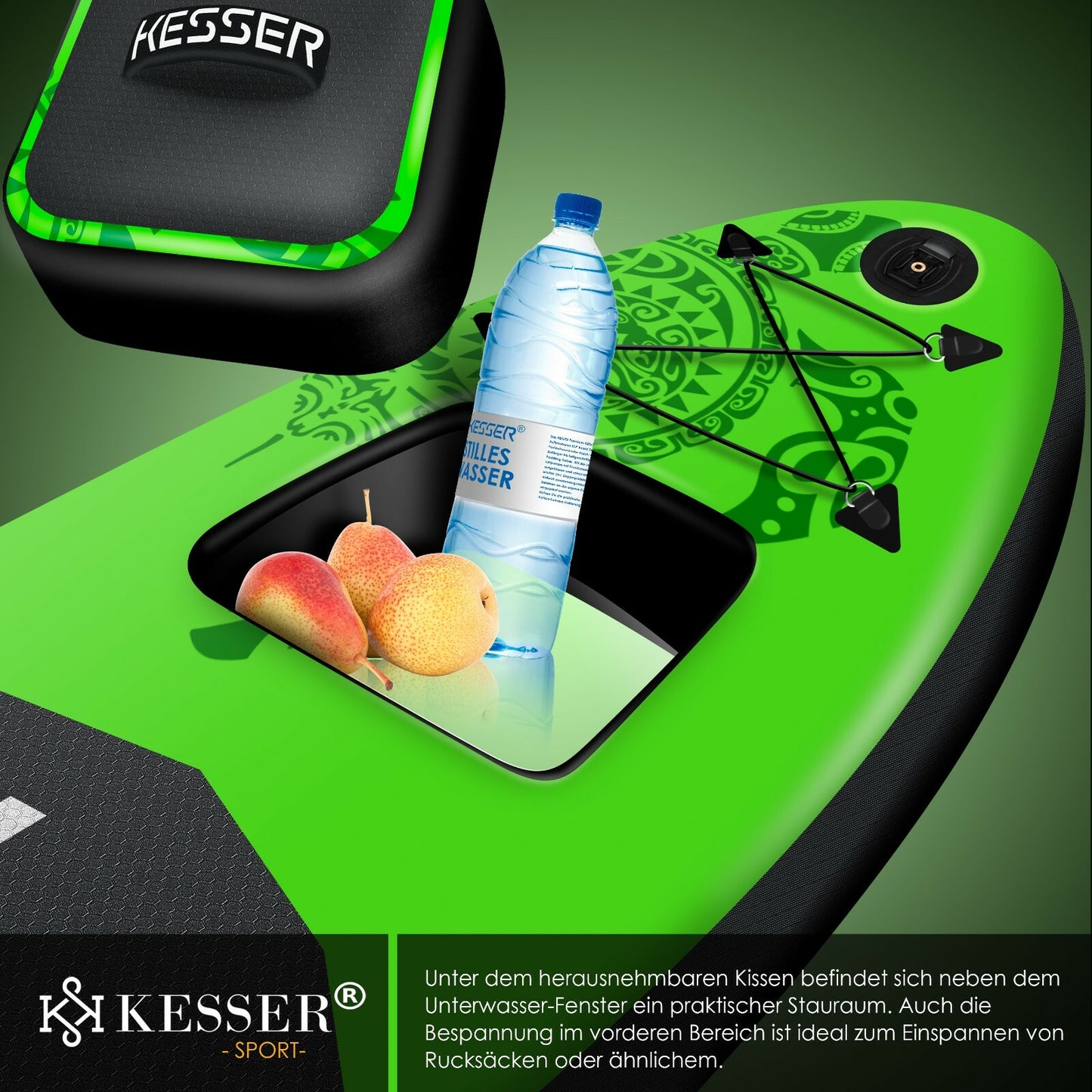 KESSER® SUP Board Set Stand up Paddle Aufblasbar Sichtfenster Surfboard Paddling