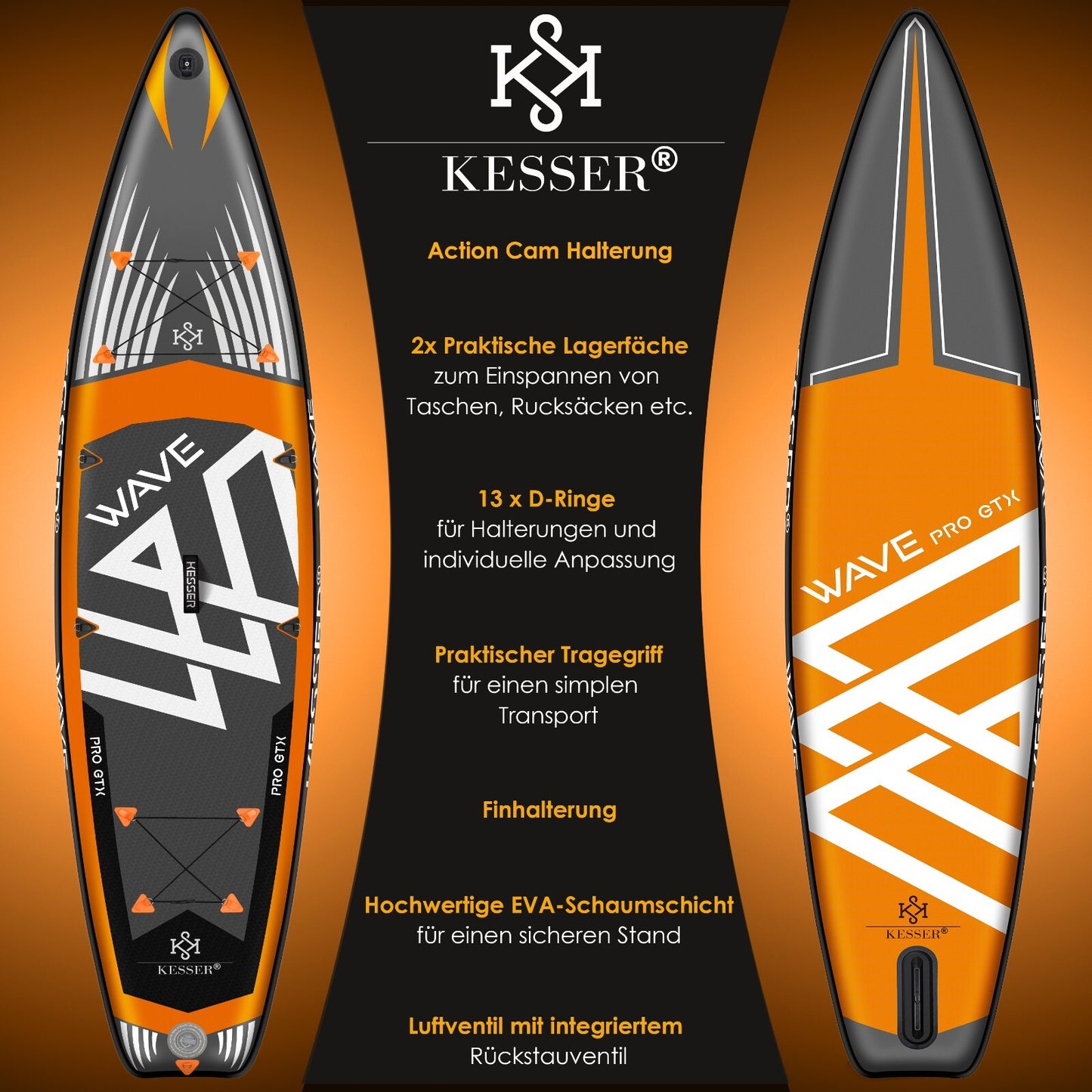 KESSER® SUP Board Set GTX Mit Sitz Stand up Paddle Aufblasbar Surfboard Paddling