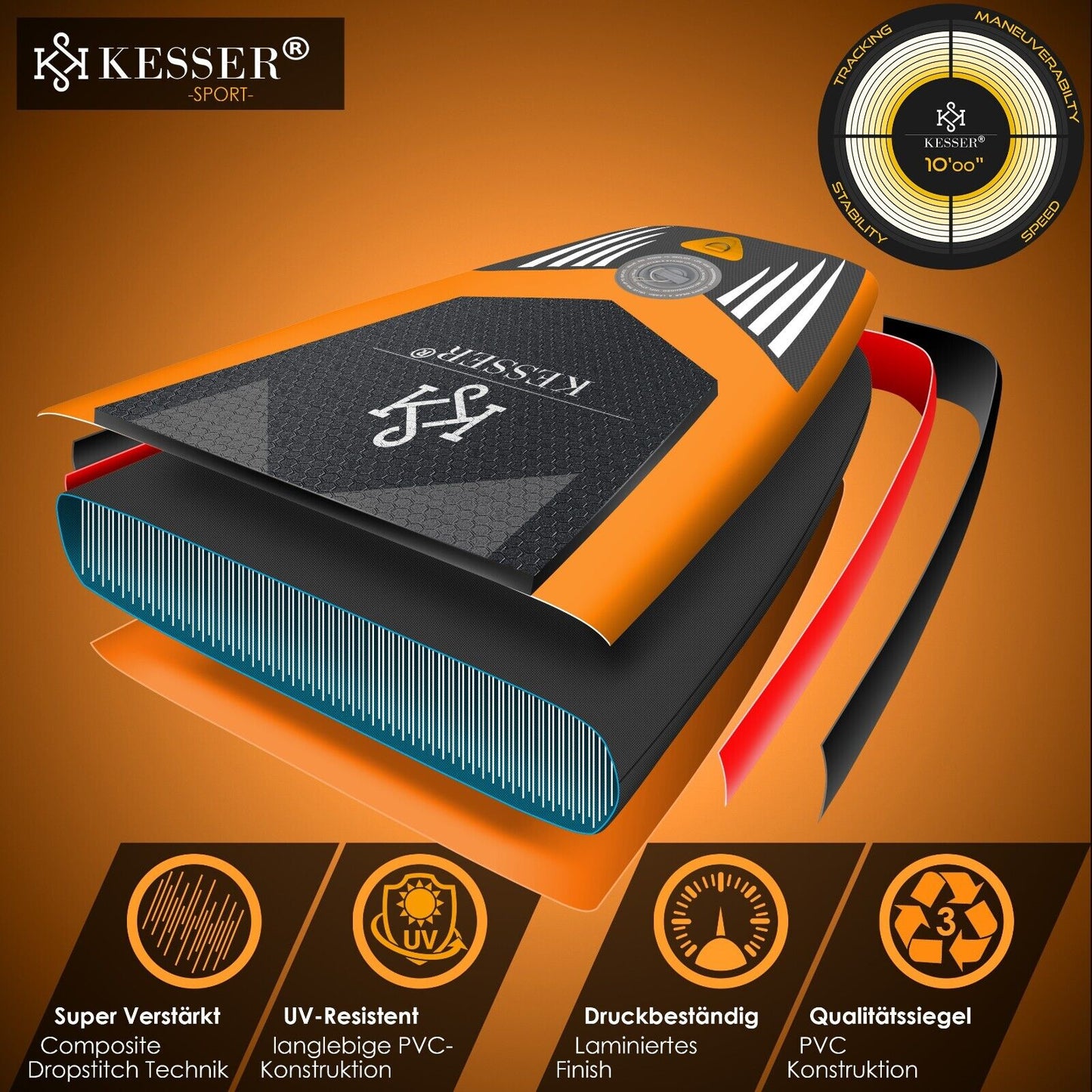 KESSER® SUP Board Set GTX Mit Sitz Stand up Paddle Aufblasbar Surfboard Paddling