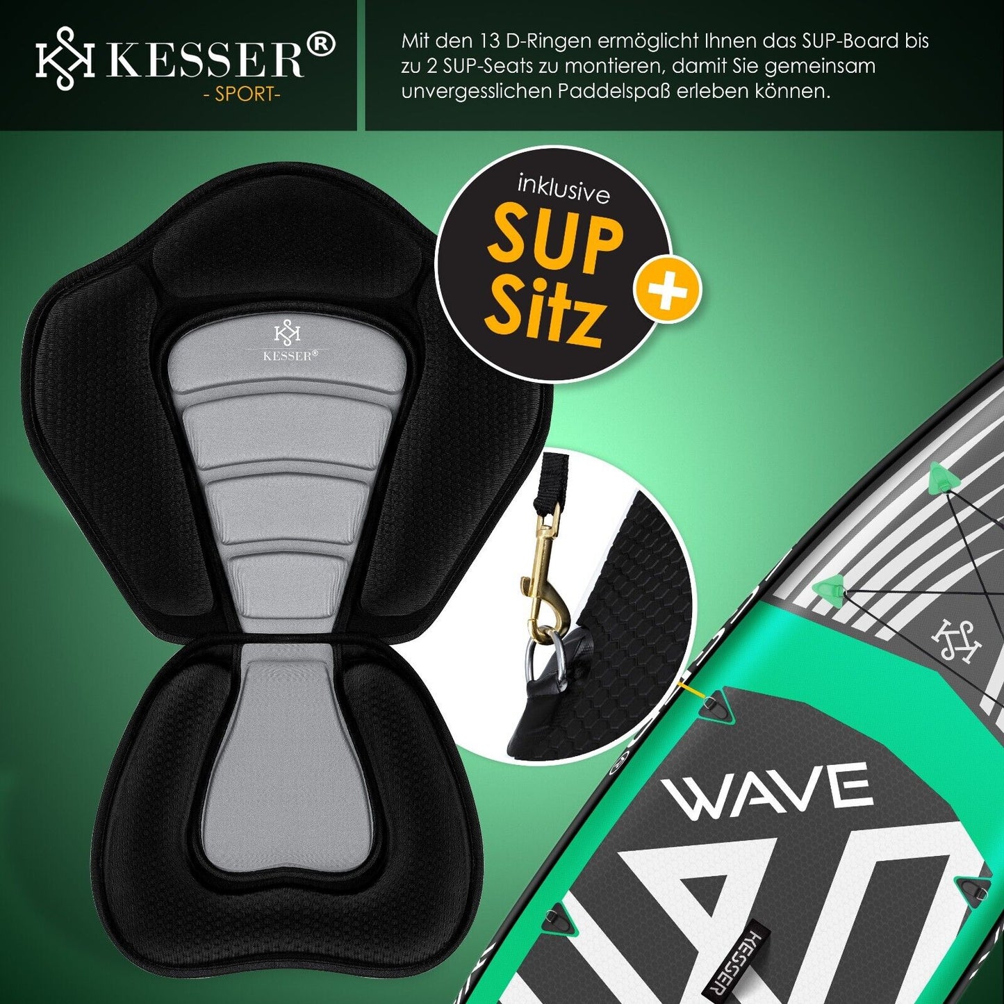KESSER® SUP Board Set GTX Mit Sitz Stand up Paddle Aufblasbar Surfboard Paddling