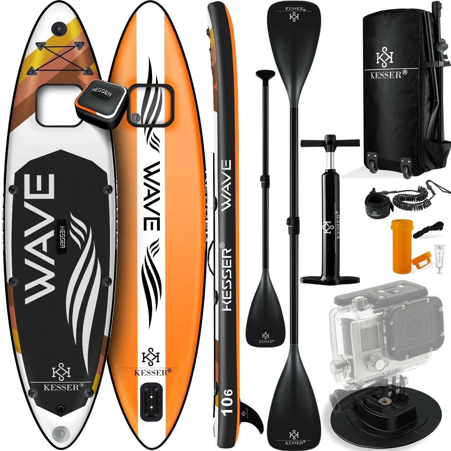KESSER® SUP Board Set Stand up Paddle Aufblasbar Sichtfenster Surfboard Paddling