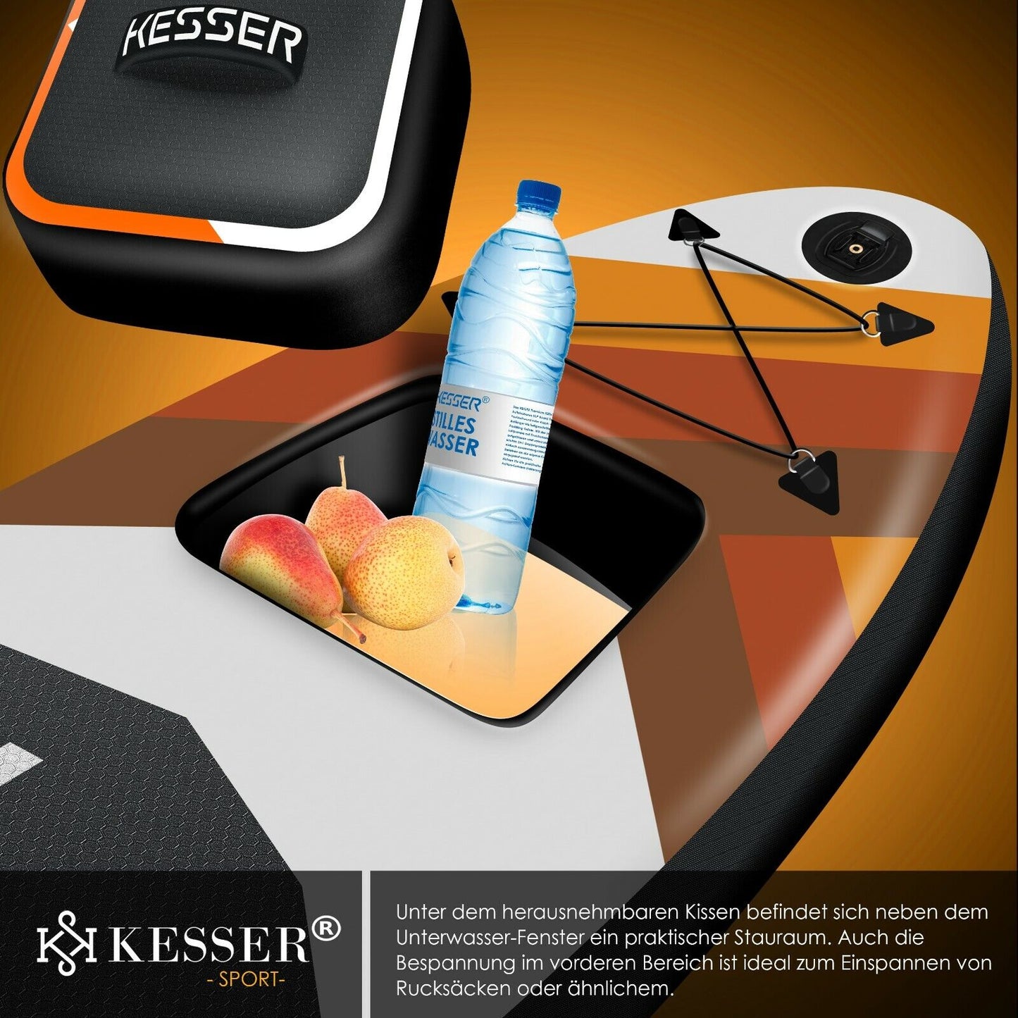 KESSER® SUP Board Set Stand up Paddle Aufblasbar Sichtfenster Surfboard Paddling