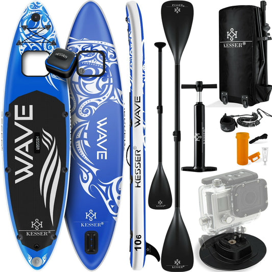 KESSER® SUP Board Set Stand up Paddle Aufblasbar Sichtfenster Surfboard Paddling