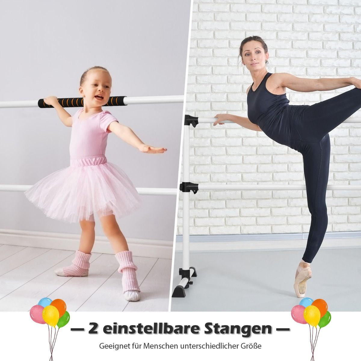Ballet-Bar Ballettstange Ballett/Stretch Barre Höhenverstellbar Mobil 123 X 71 X 119CM