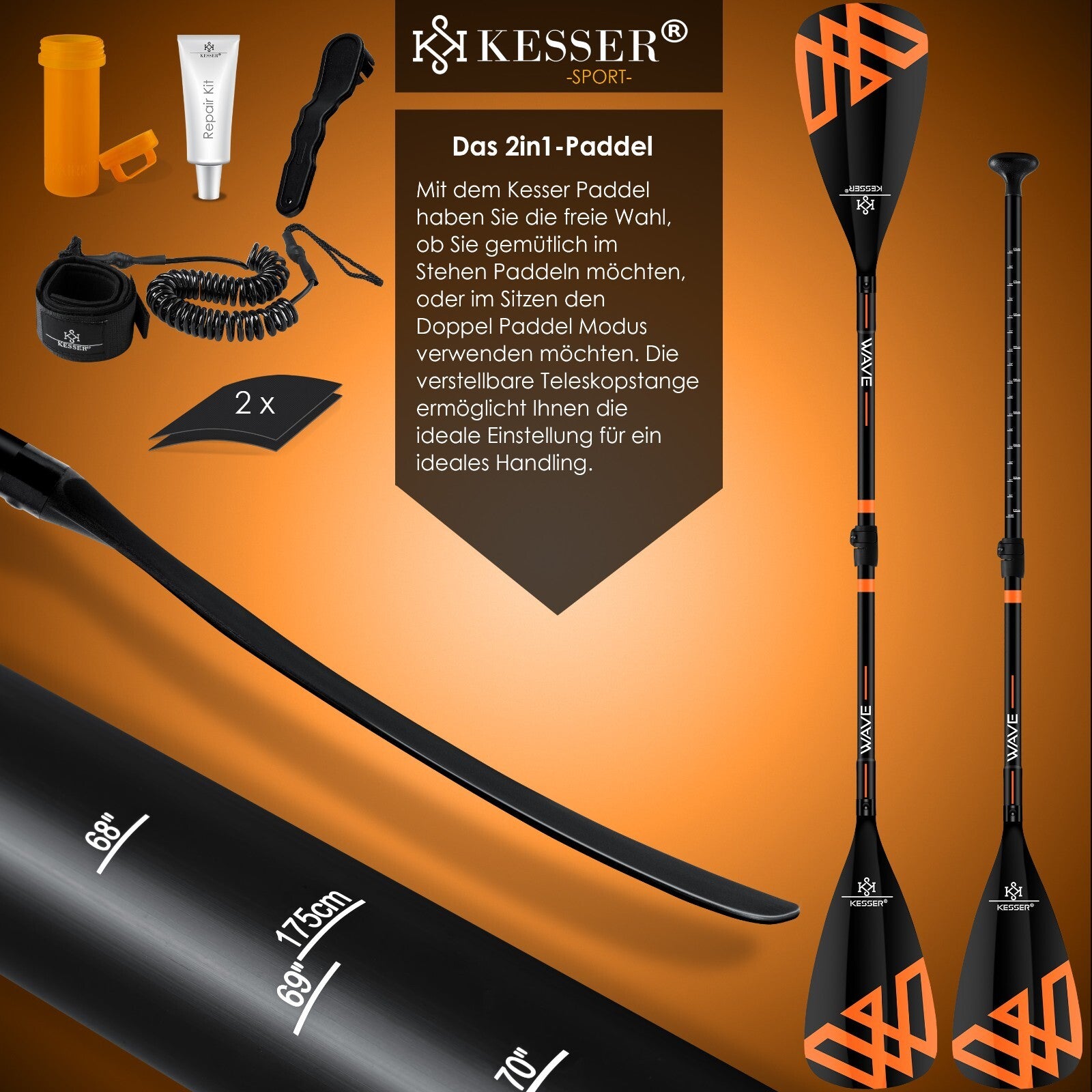 KESSER® SUP Board Set GTX Mit Sitz Stand up Paddle Aufblasbar Surfboard Paddling
