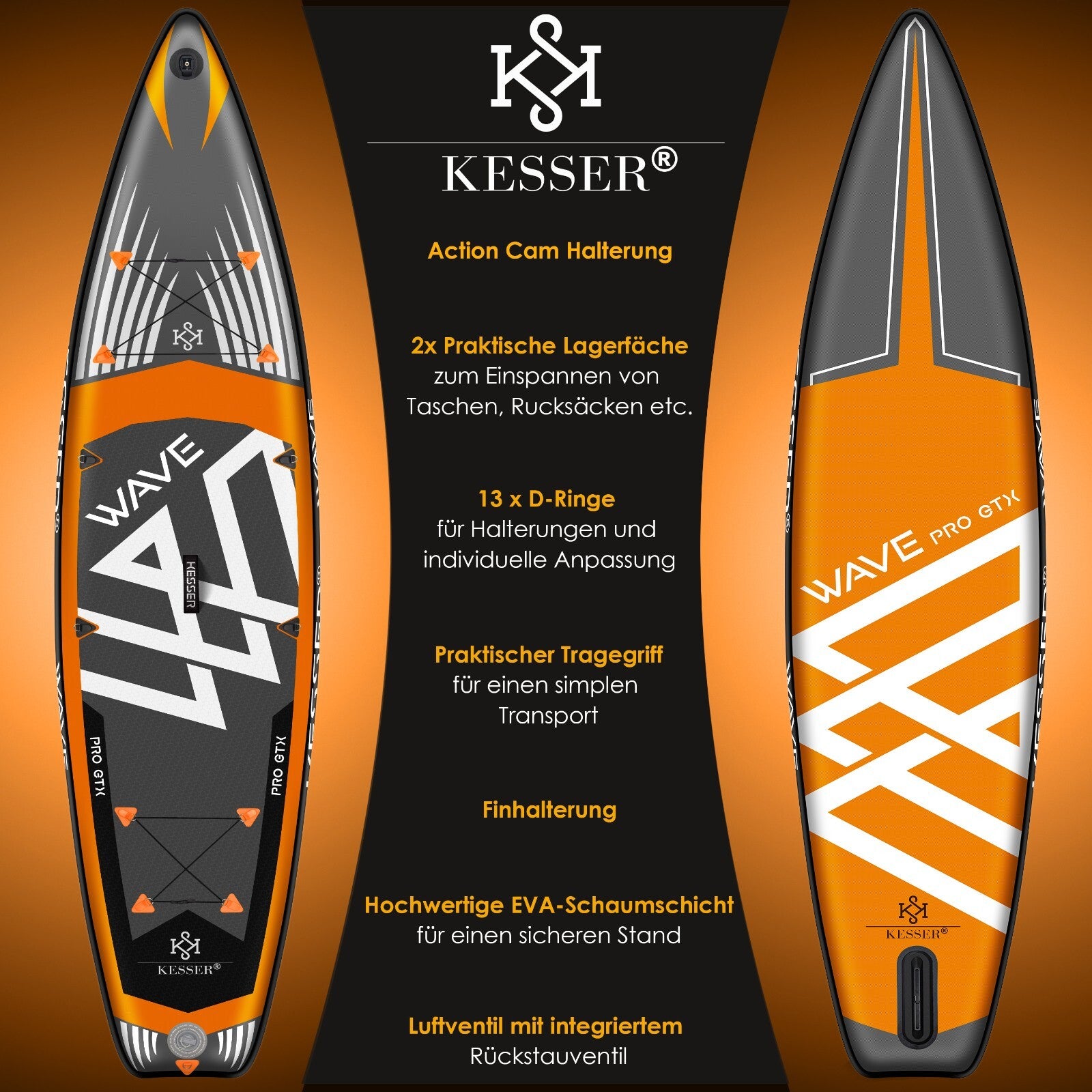 KESSER® SUP Board Set GTX Mit Sitz Stand up Paddle Aufblasbar Surfboard Paddling