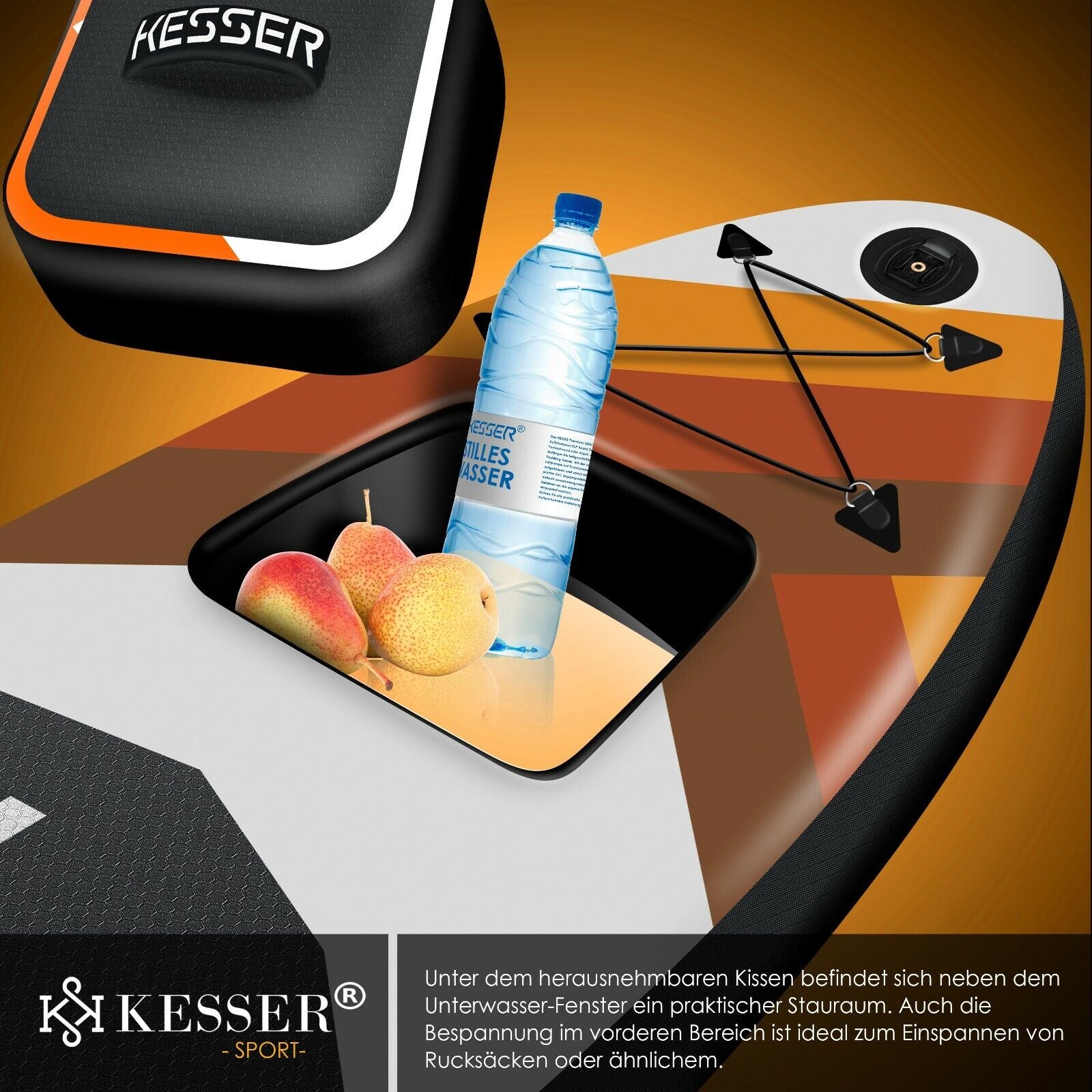 KESSER® SUP Board Set Stand up Paddle Aufblasbar Sichtfenster Surfboard Paddling