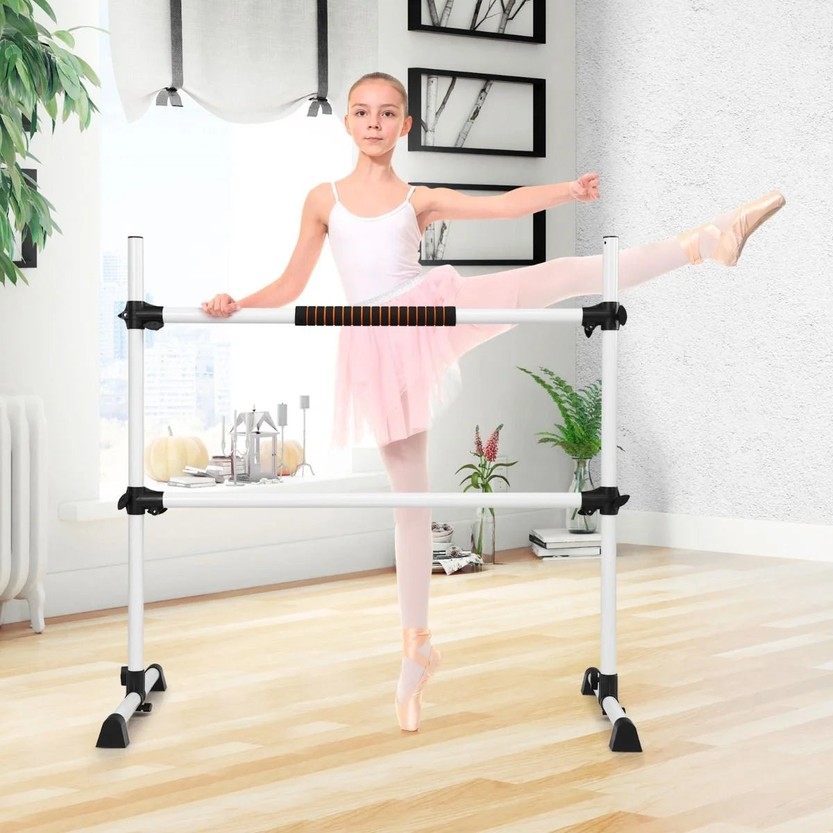Ballet-Bar Ballettstange Ballett/Stretch Barre Höhenverstellbar Mobil 123 X 71 X 119CM